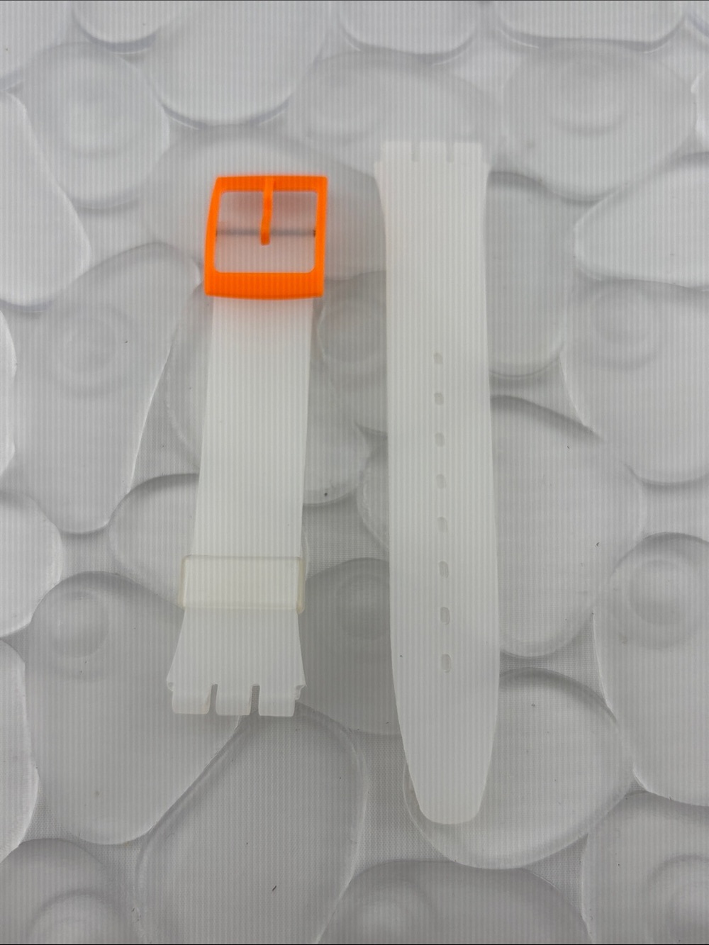 Frosted and Orange Watch Band (Strap Only) - fits Swatch Gent model